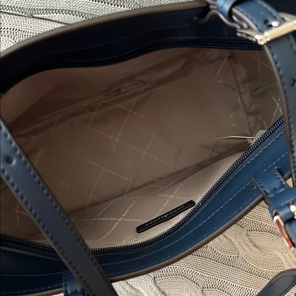 Michael Kors Blue Structured Tote Bag - Picture 6 of 8